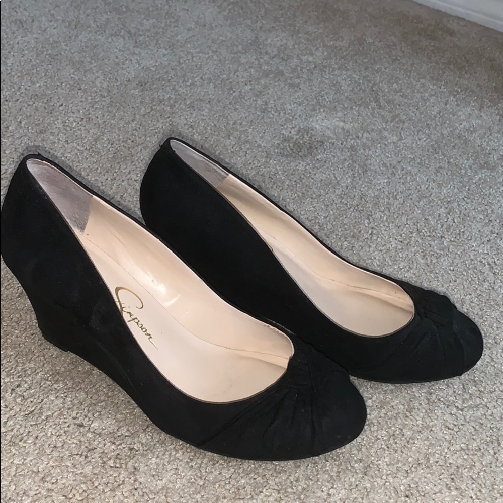jessica simpson black wedges
